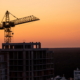 Crane,construction Tower Crane Equipment Over Building Construct
