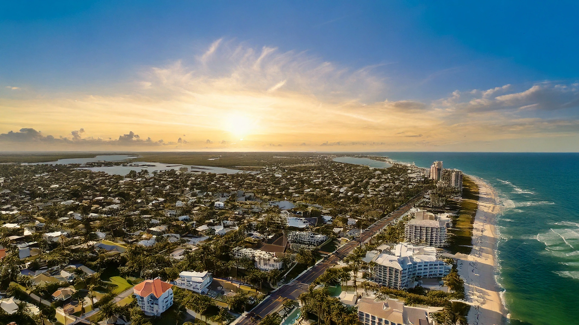 pompano beach slip fall area with many buildings and a body of water